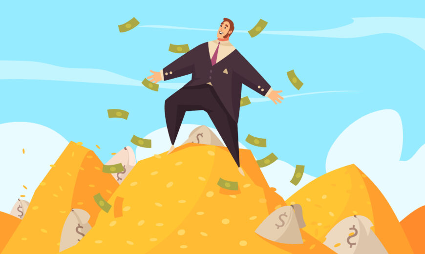 Rich Man Cartoon Composition